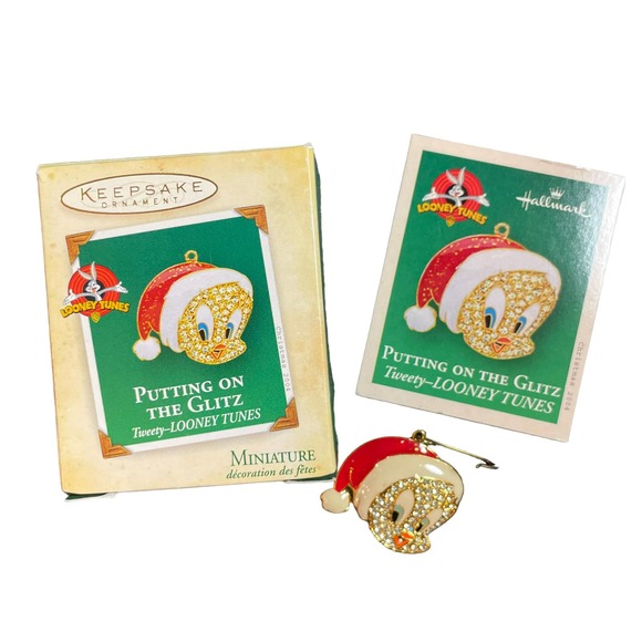 Miniature Hallmark Keepsake Ornaments Tweety Looney Tunes Original Box Lot of 3 - Picture 2 of 12